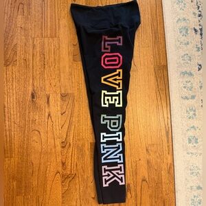 Victoria’s Secret PINK Rainbow Love Leggings – Size Medium